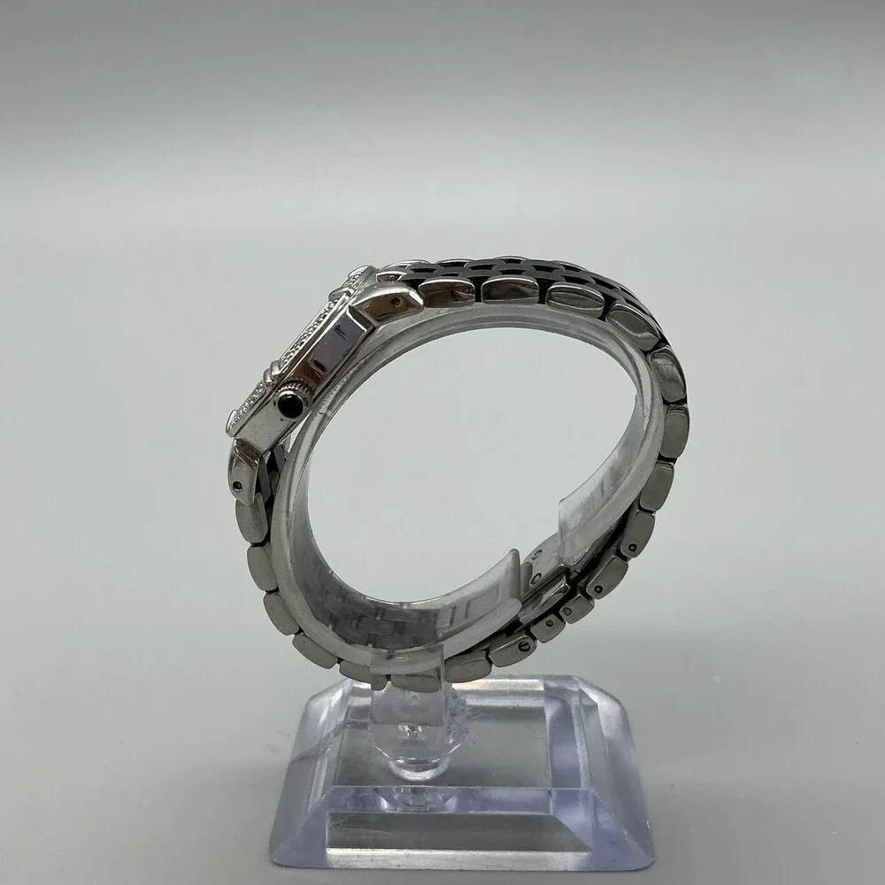 Anne Klein Womens Watch 30mm Black Dial Diamond Bezel Stainless New Battery 6.5